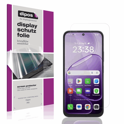 Klare Displayschutzfolie von dipos passend für Oppo A6t, präziser Zuschnitt und blasenfrei montiert