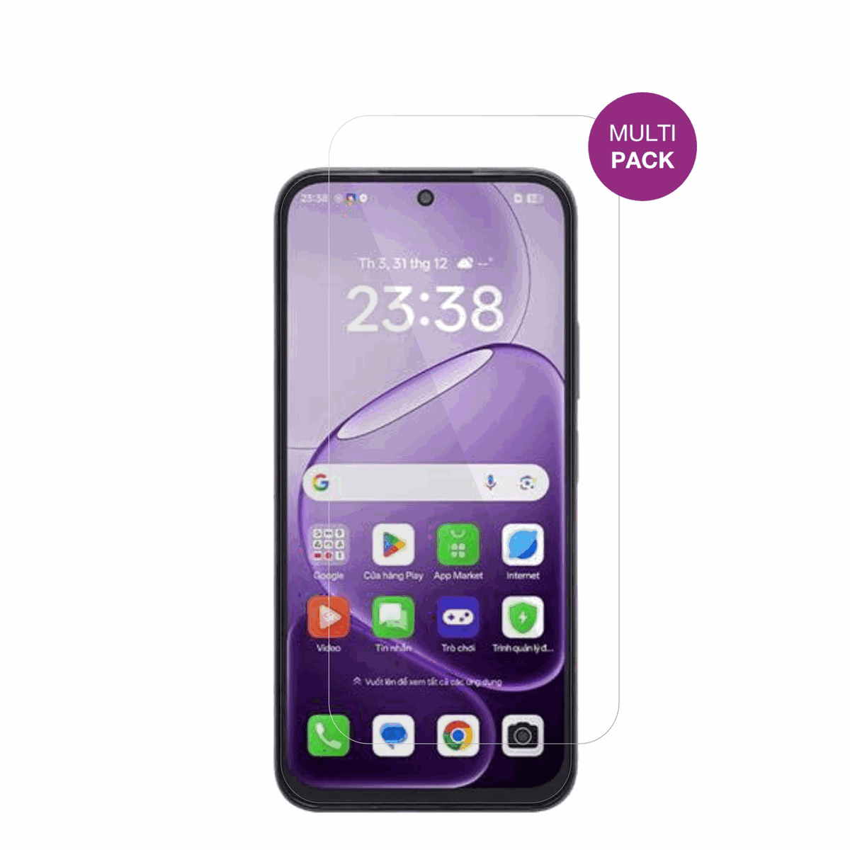 OppoA6t mit aufgebrachter dipos Displayschutzfolie, glasklare Darstellung ohne Einschränkungen