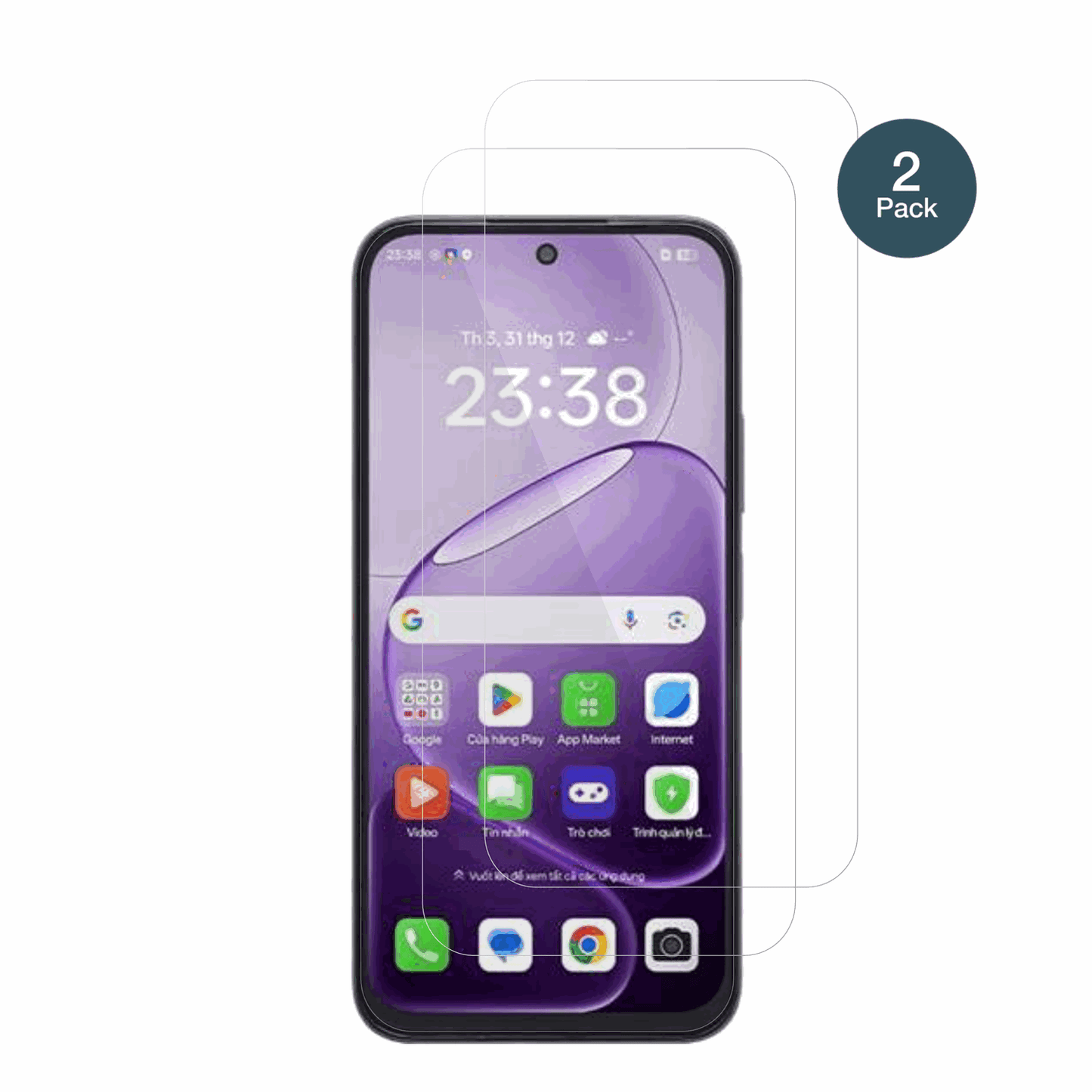 OppoA6t mit aufgebrachter dipos Flex Schutzfolie, glasklare Darstellung ohne Einschränkungen