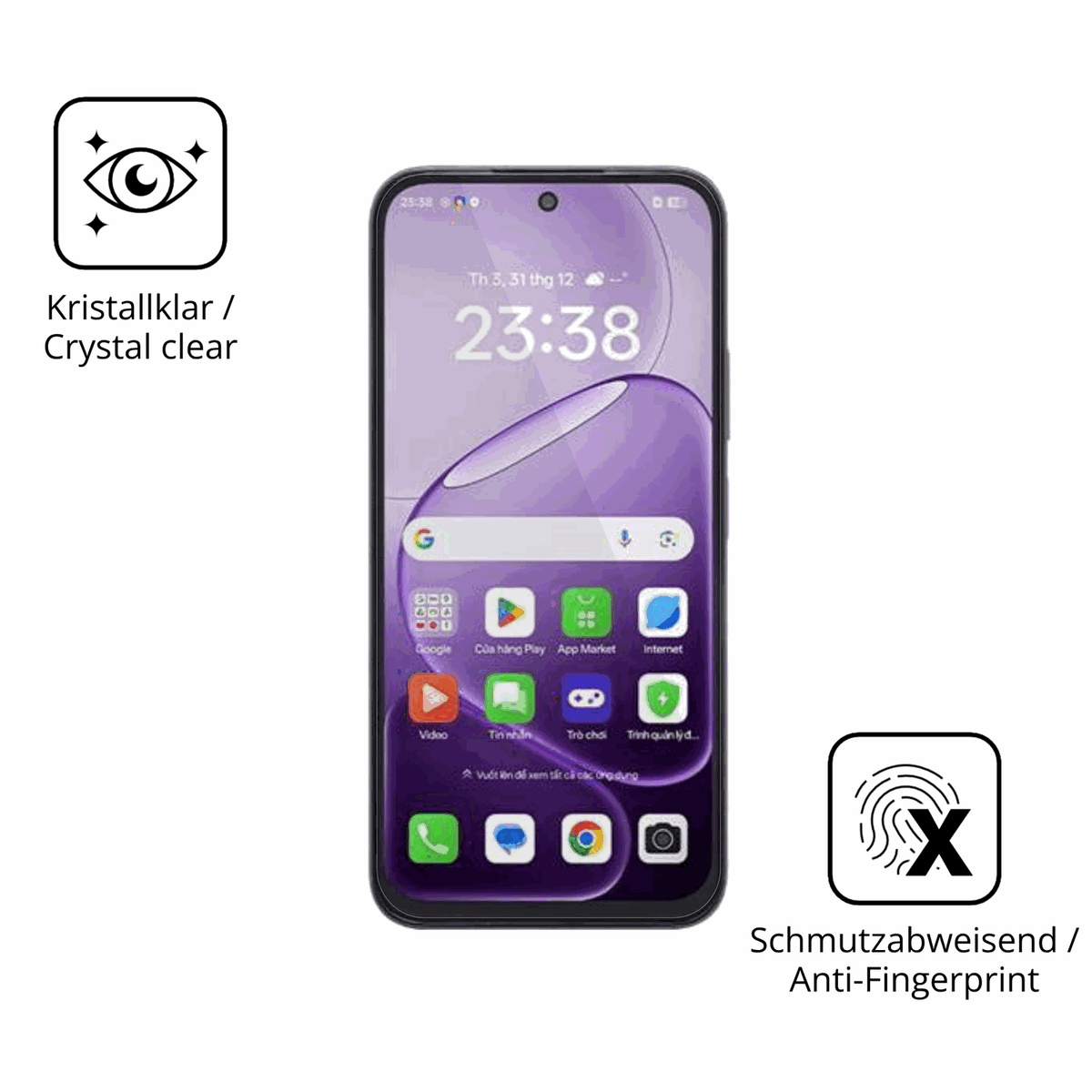 Flexible TPU-Folie passend zugeschnitten für Oppo A6t, vollständige Abdeckung