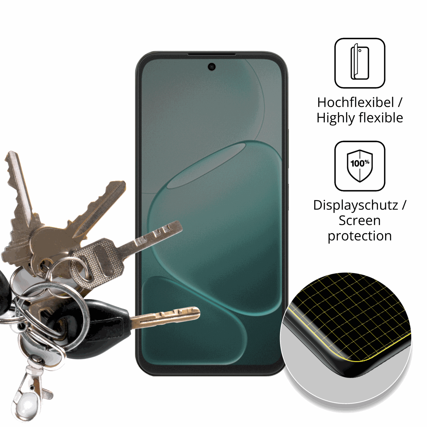 dipos Displayschutz für Oppo A6v, mit Blickschutzfilter und perfekter Passform auch für die Rundungen