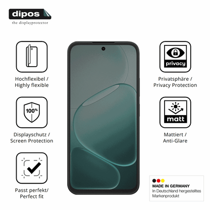 Flexible TPU-Folie passend zugeschnitten für Oppo A6v, mit Privatsphäre-Schutz durch Sichtschutz-Folie