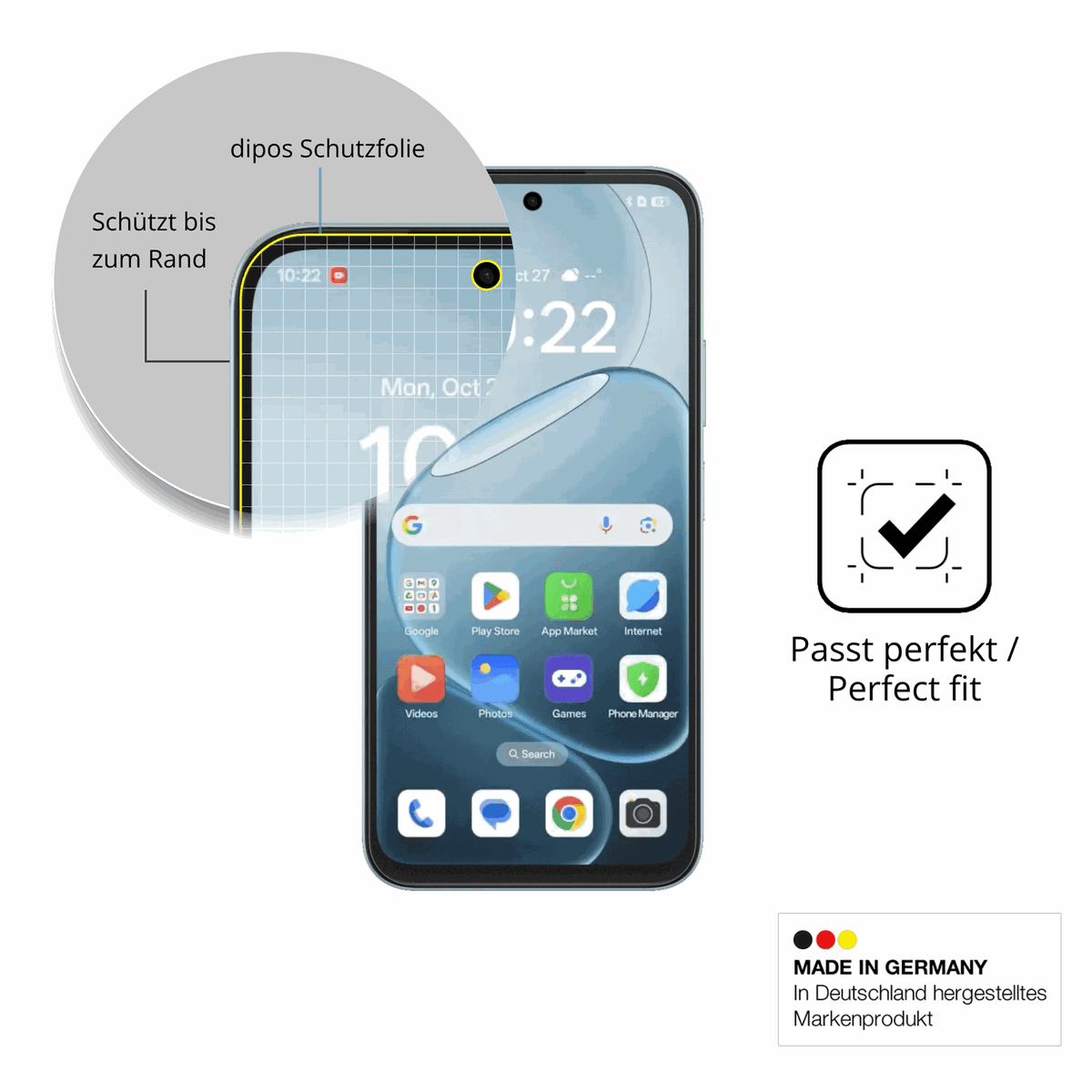Besonders flexibler Displayschutz mit Anti-Shock-Schicht im Materialmix