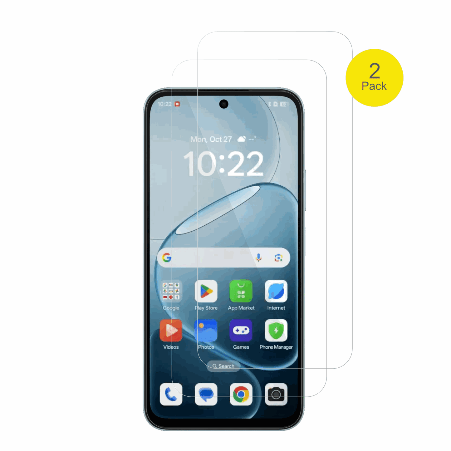 OppoA6x mit aufgebrachter dipos Displayschutzfolie, glasklare Darstellung ohne Einschränkungen