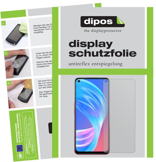 Matte Displayschutzfolie von dipos passend für Oppo A73 5G, präziser Zuschnitt und blasenfrei montiert