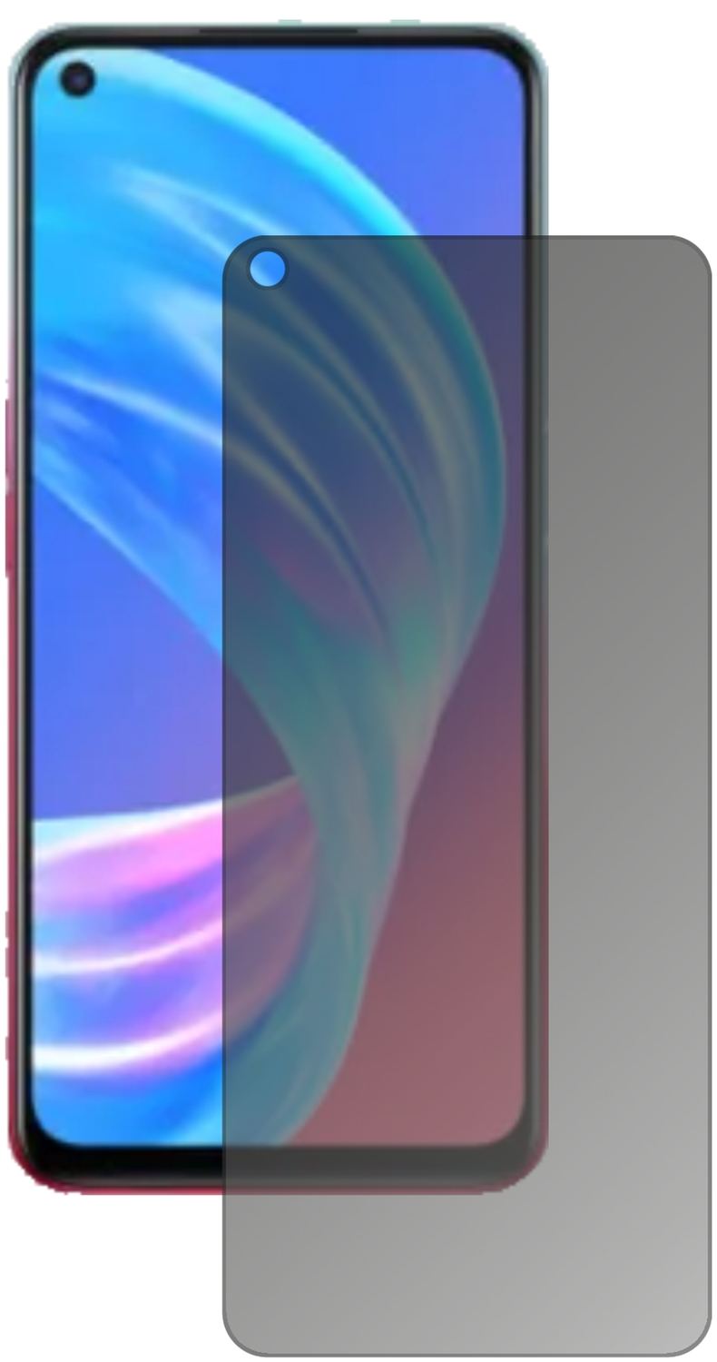 OppoA72 5G mit aufgebrachtem dipos Displayschutz, der seitliche Einblicke blockiert