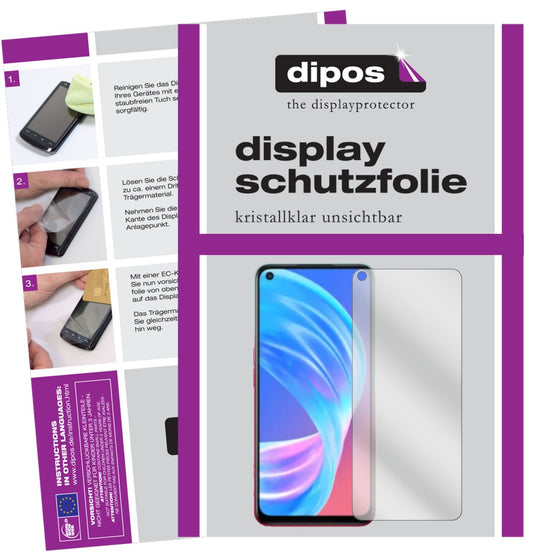 Klare Displayschutzfolie von dipos passend für Oppo A73 5G, präziser Zuschnitt und blasenfrei montiert