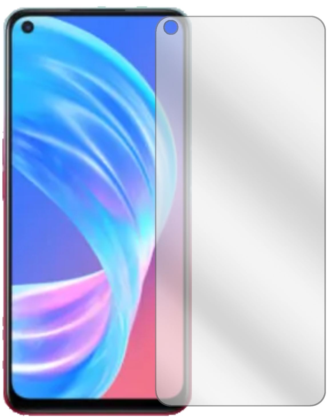 OppoA73 5G mit aufgebrachter dipos Displayschutzfolie, glasklare Darstellung ohne Einschränkungen