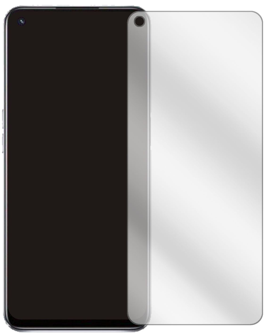 OppoA74 5G mit aufgebrachter dipos Displayschutzfolie, glasklare Darstellung ohne Einschränkungen