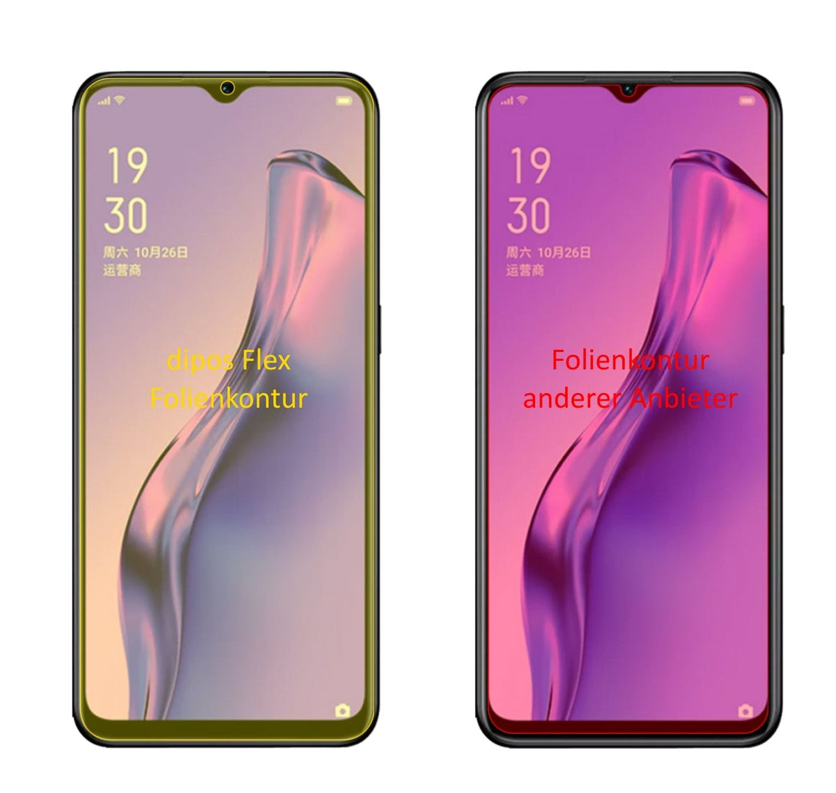 2x 3D Full Cover Schutzfolie für Oppo A8