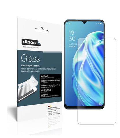 Matte Displayschutzfolie von dipos passend für Oppo F15, 9H kratzfest und blasenfrei montiert