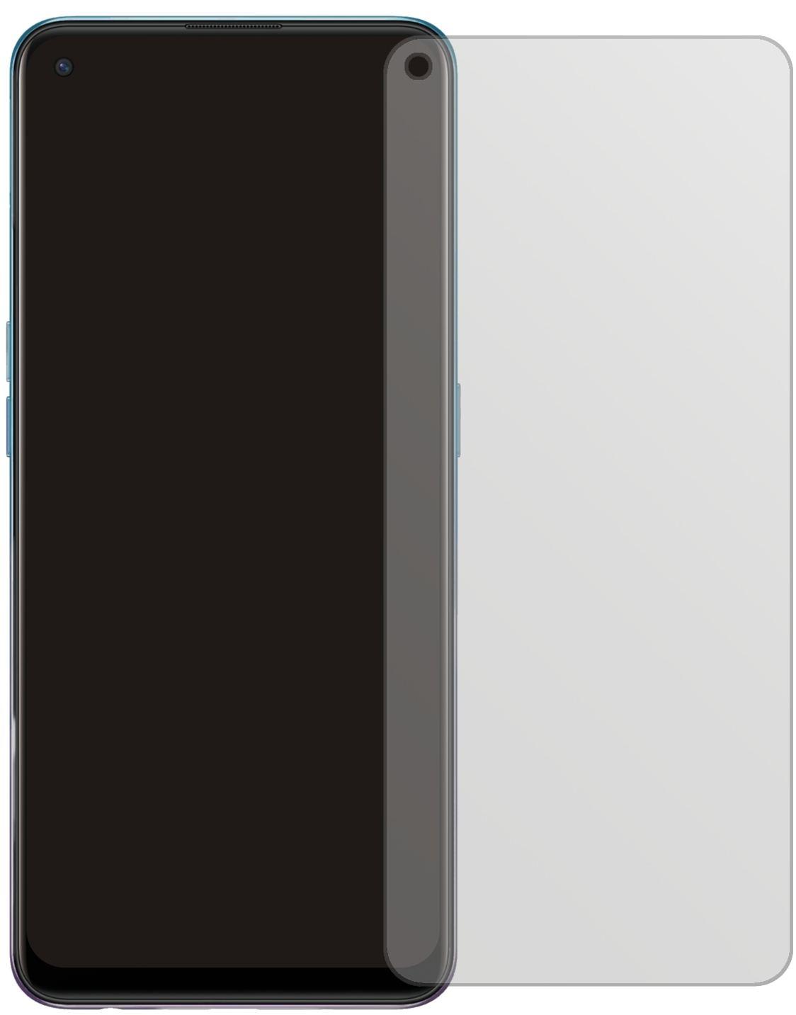 OppoA94 5G mit aufgebrachter dipos Displayschutzfolie, die lästige Fingerabdrücke minimiert