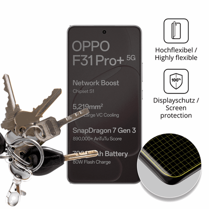 dipos Displayschutz für Oppo F31 Pro Plus, mit Blickschutzfilter und perfekter Passform auch für die Rundungen