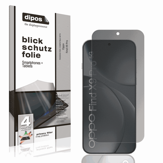 Blickschutzfolie von dipos passend für oppofind x9 pro, präziser Zuschnitt und blasenfrei montiert