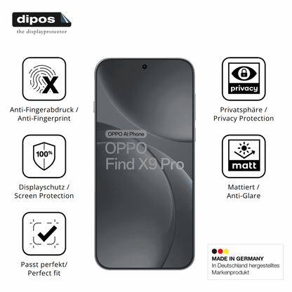 Privatsphäre-Schutz durch Sichtschutz-Folie passend zugeschnitten für oppofind x9 pro 5g
