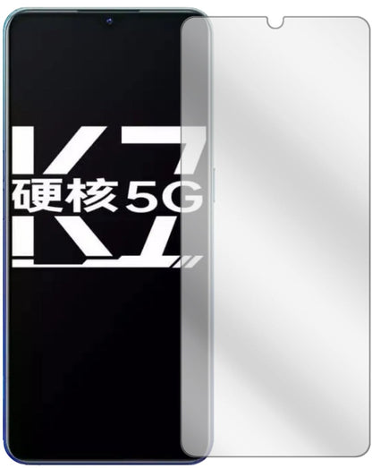 OppoK7 5G mit aufgebrachter dipos Displayschutzfolie, glasklare Darstellung ohne Einschränkungen