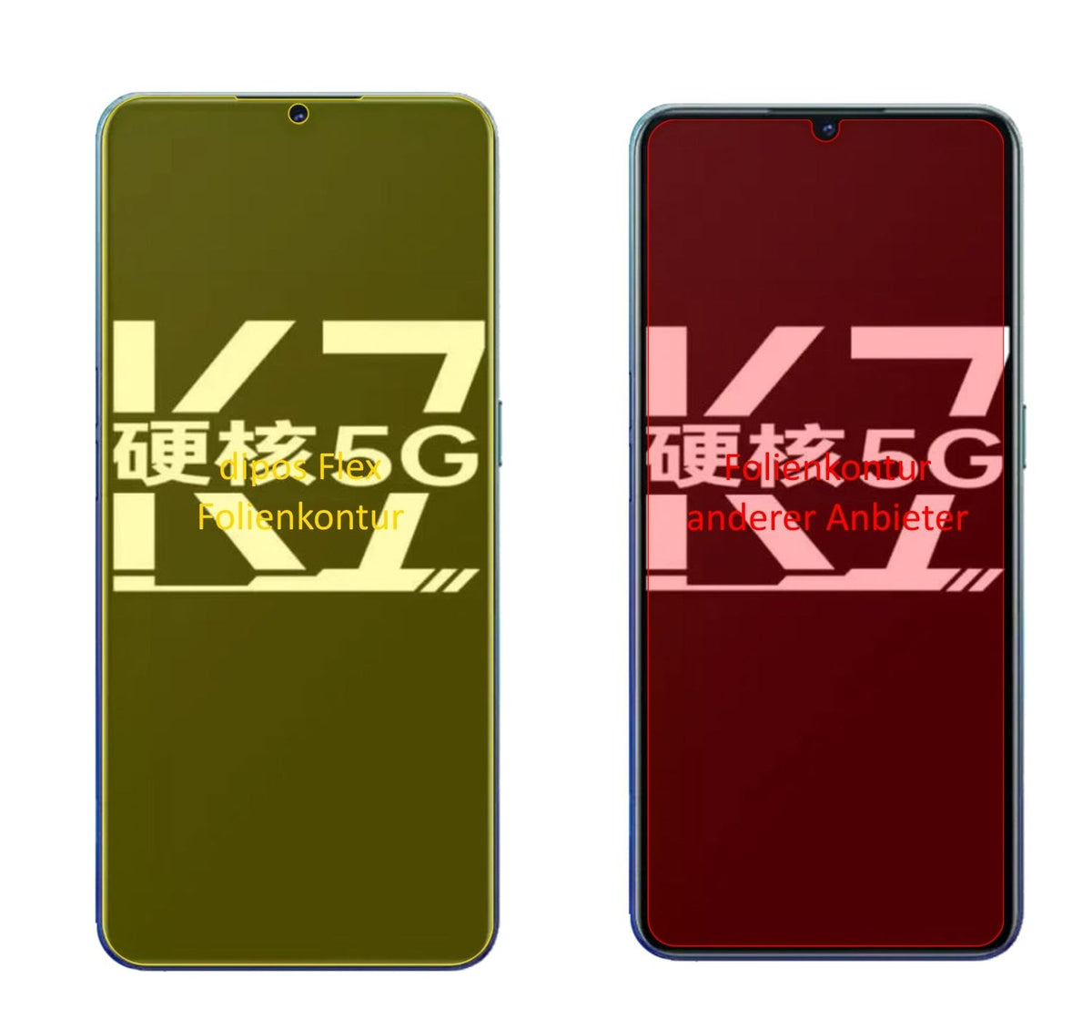 2x 3D Full Cover Schutzfolie für Oppo K7 5G