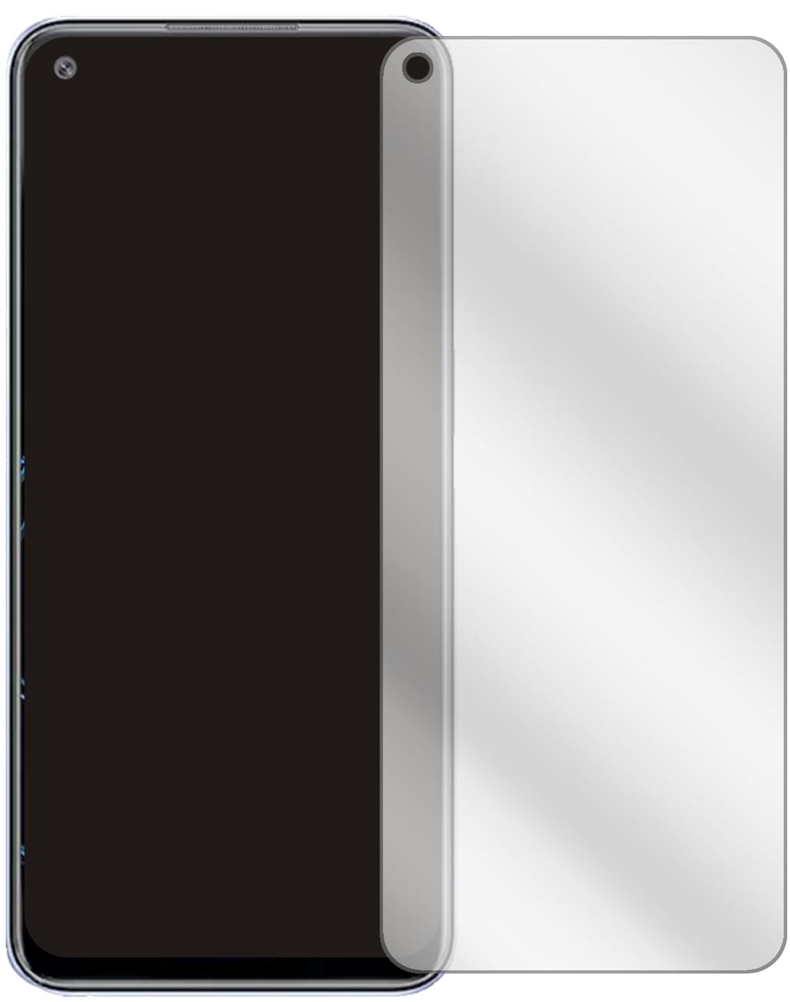 OppoK9x mit aufgebrachter dipos Displayschutzfolie, glasklare Darstellung ohne Einschränkungen
