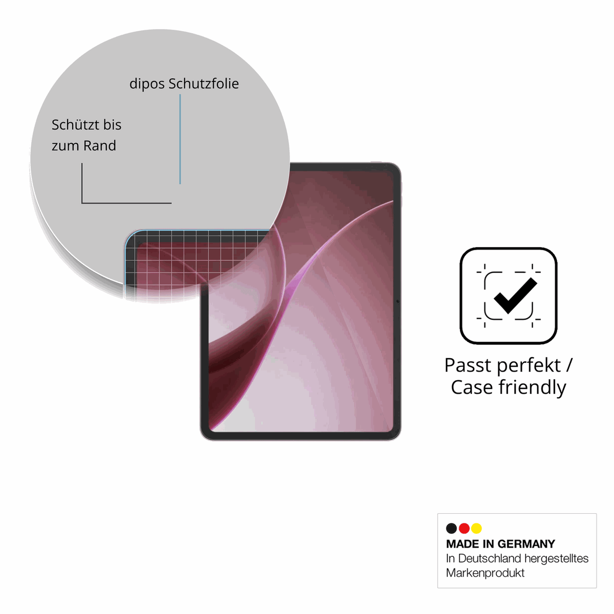 Besonders flexibler Displayschutz mit Anti-Shock-Schicht im Materialmix