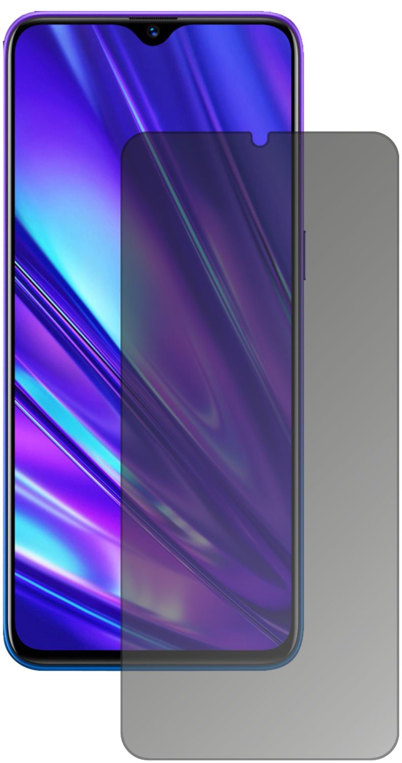 OppoRealme 5s mit aufgebrachtem dipos Displayschutz, der seitliche Einblicke blockiert