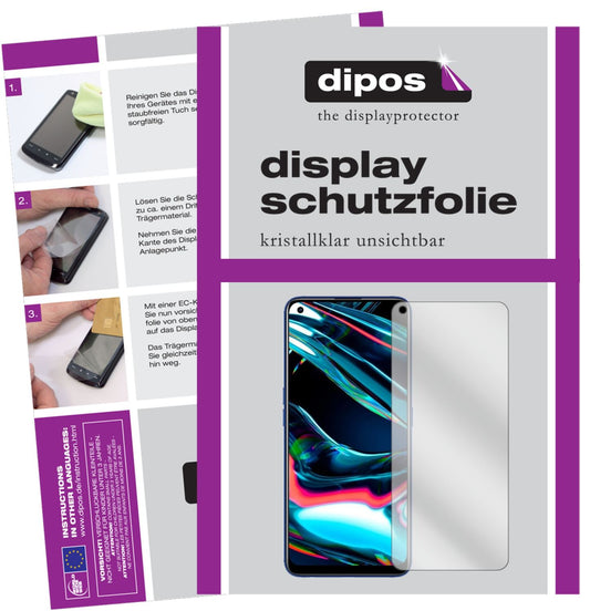 Klare Displayschutzfolie von dipos passend für Oppo Realme 7 Pro, präziser Zuschnitt und blasenfrei montiert
