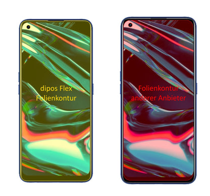 OppoRealme 7 Pro mit aufgebrachter dipos Displayschutzfolie, glasklare Darstellung ohne Einschränkungen