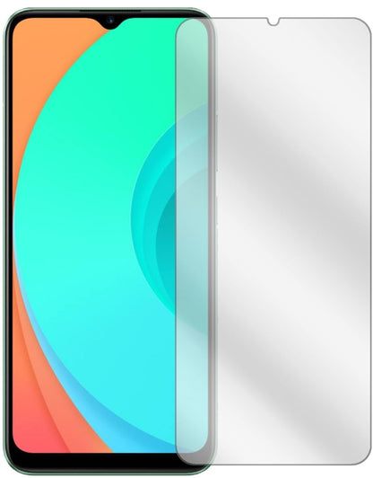 OppoRealme C11 mit aufgebrachter dipos Displayschutzfolie, glasklare Darstellung ohne Einschränkungen