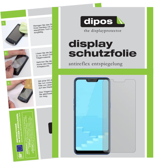 Matte Displayschutzfolie von dipos passend für Oppo Realme C1 (2019), präziser Zuschnitt und blasenfrei montiert