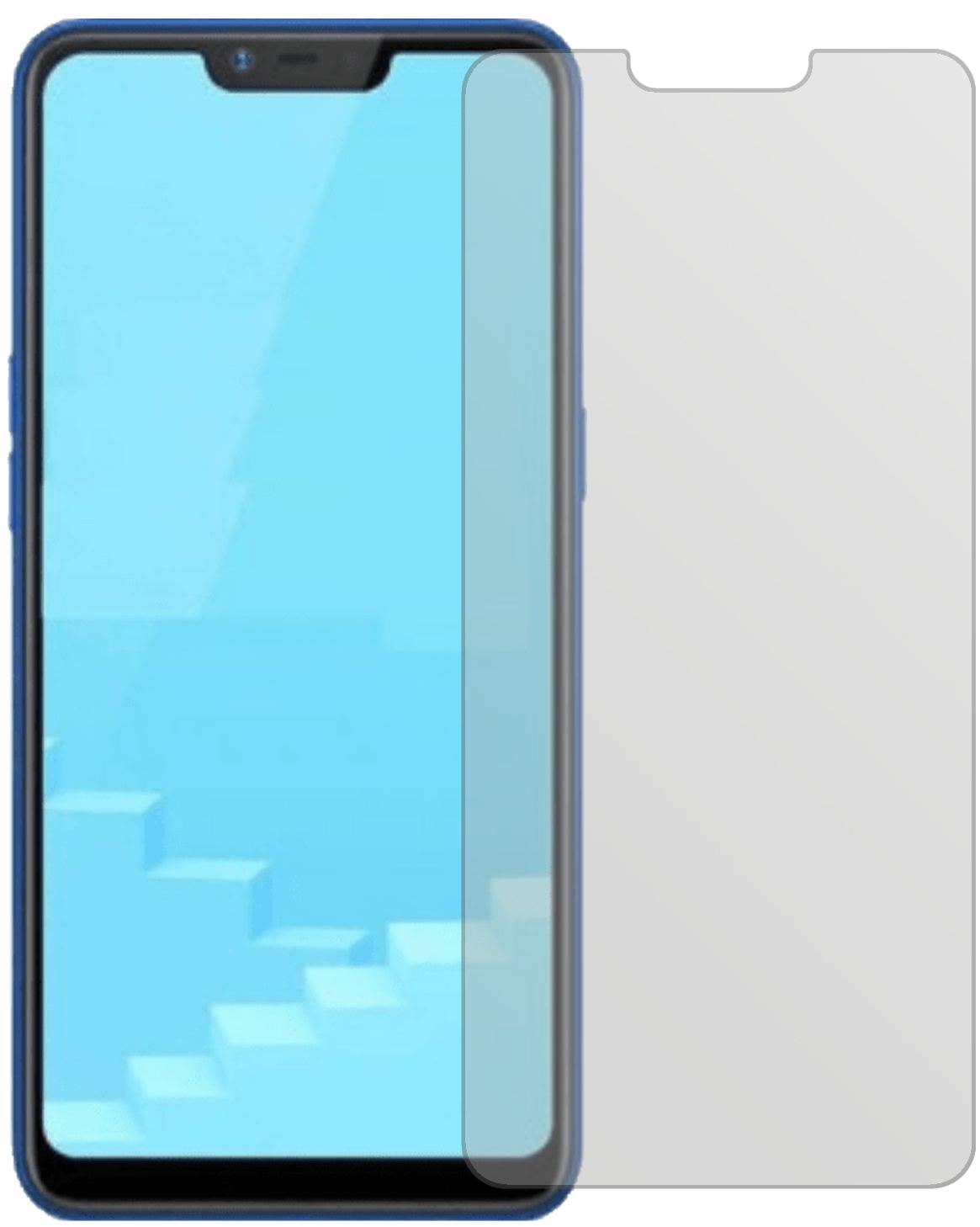 OppoRealme C1 (2019) mit aufgebrachter dipos Displayschutzfolie, die lästige Fingerabdrücke minimiert