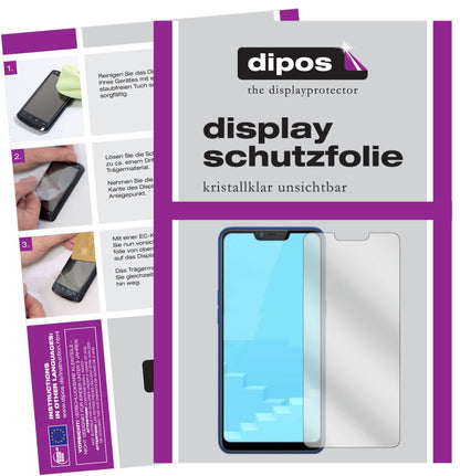 Klare Displayschutzfolie von dipos passend für Oppo Realme C1 (2019), präziser Zuschnitt und blasenfrei montiert