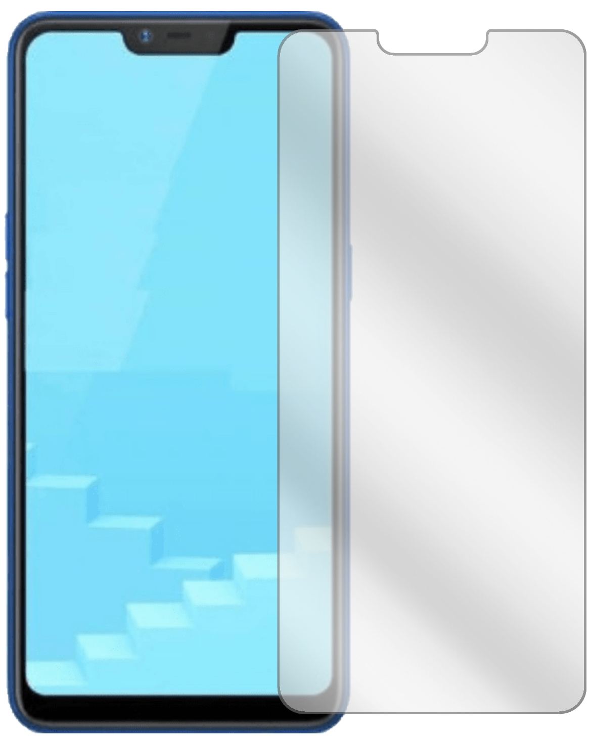 OppoRealme C1 (2019) mit aufgebrachter dipos Displayschutzfolie, glasklare Darstellung ohne Einschränkungen