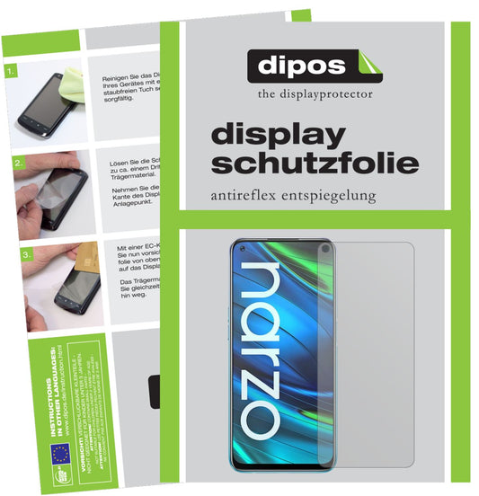 Matte Displayschutzfolie von dipos passend für Oppo Realme Narzo 20 Pro, präziser Zuschnitt und blasenfrei montiert