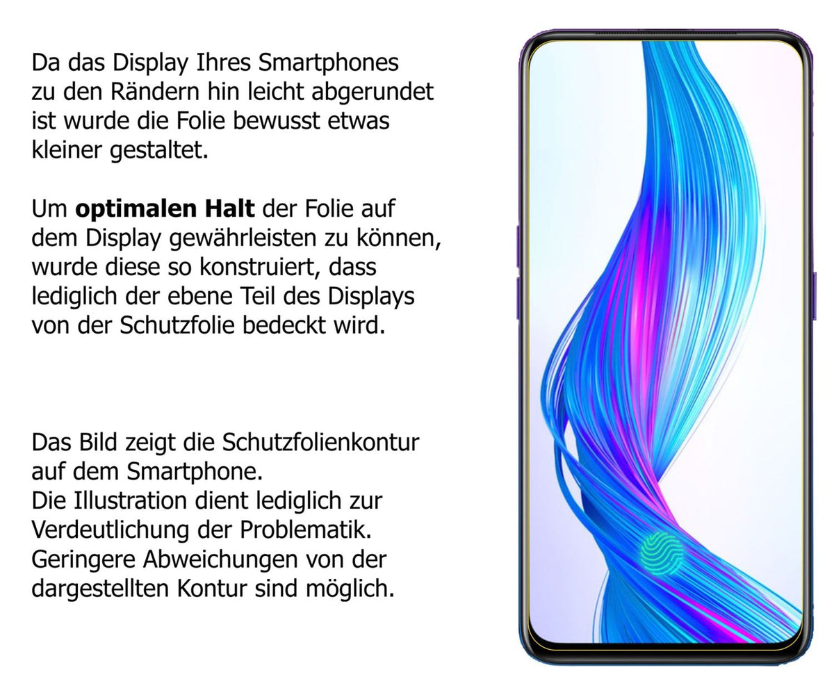 Dünne und klare Folie passend zugeschnitten für Oppo Realme X Master Edition