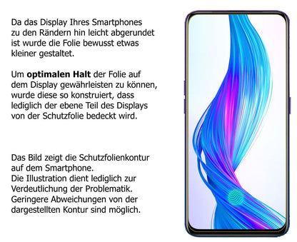 Dünne und klare Folie passend zugeschnitten für Oppo Realme X Master Edition