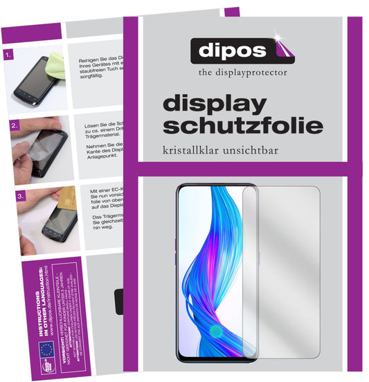Klare Displayschutzfolie von dipos passend für Oppo Realme X Master Edition, präziser Zuschnitt und blasenfrei montiert