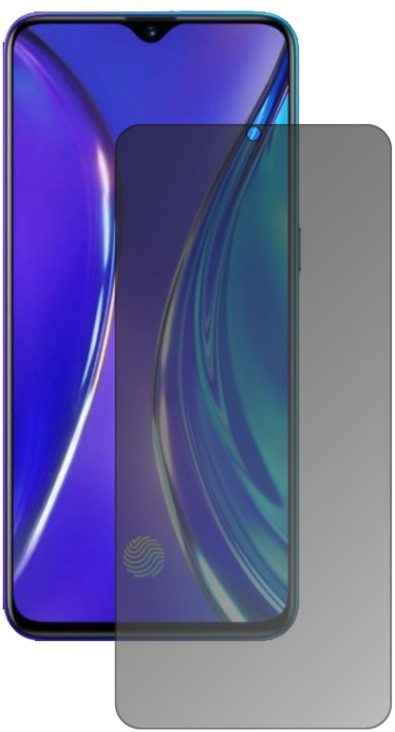 OppoRealme X2 mit aufgebrachtem dipos Displayschutz, der seitliche Einblicke blockiert