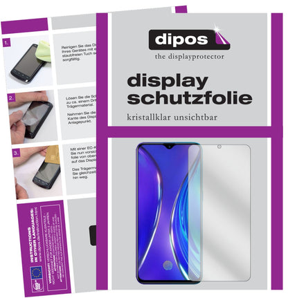 Klare Displayschutzfolie von dipos passend für Oppo Realme X2, präziser Zuschnitt und blasenfrei montiert