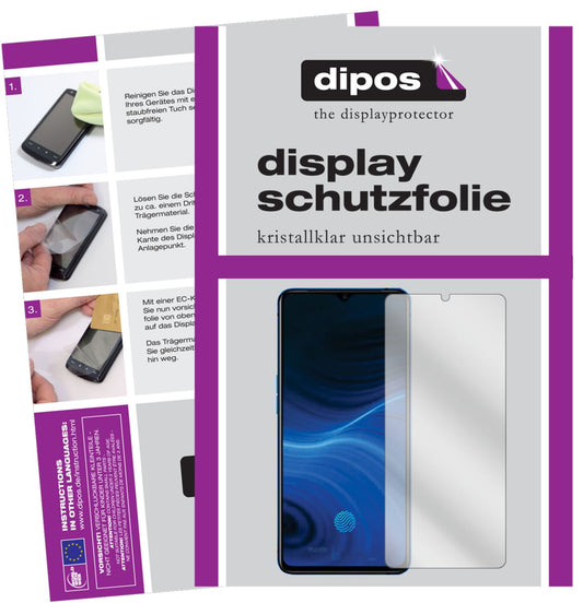 Klare Displayschutzfolie von dipos passend für Oppo Reno Ace, präziser Zuschnitt und blasenfrei montiert