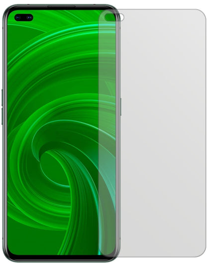 OppoRealme X50m 5G mit aufgebrachter dipos Displayschutzfolie, die lästige Fingerabdrücke minimiert