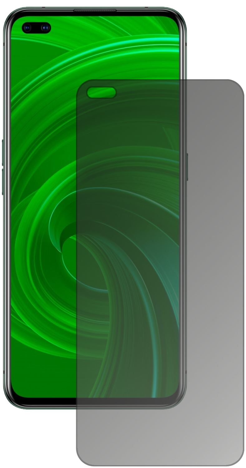 OppoRealme X50t 5G mit aufgebrachtem dipos Displayschutz, der seitliche Einblicke blockiert