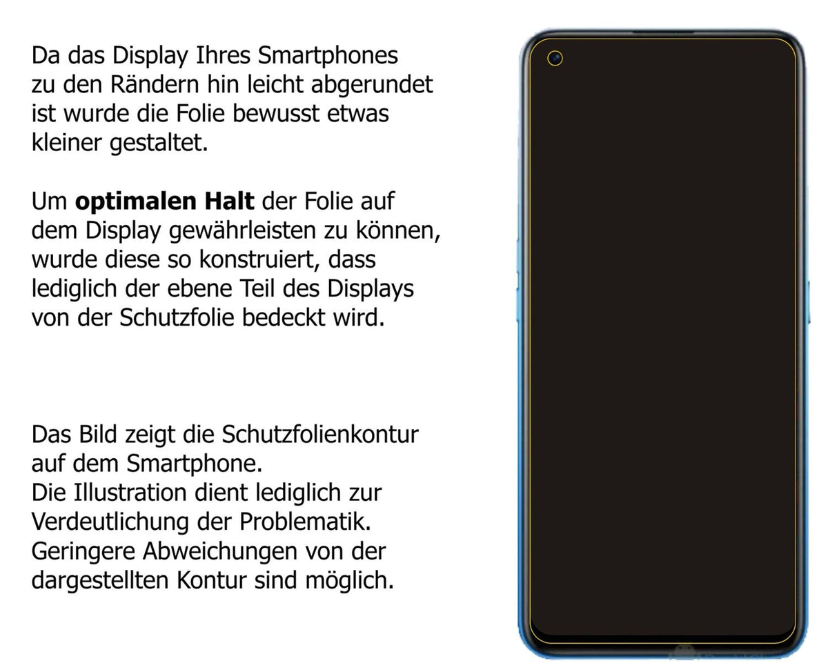 dipos Displayschutz für Oppo Realme X7 5G, transparente Oberfläche, perfekte Passform auch für die Rundungen