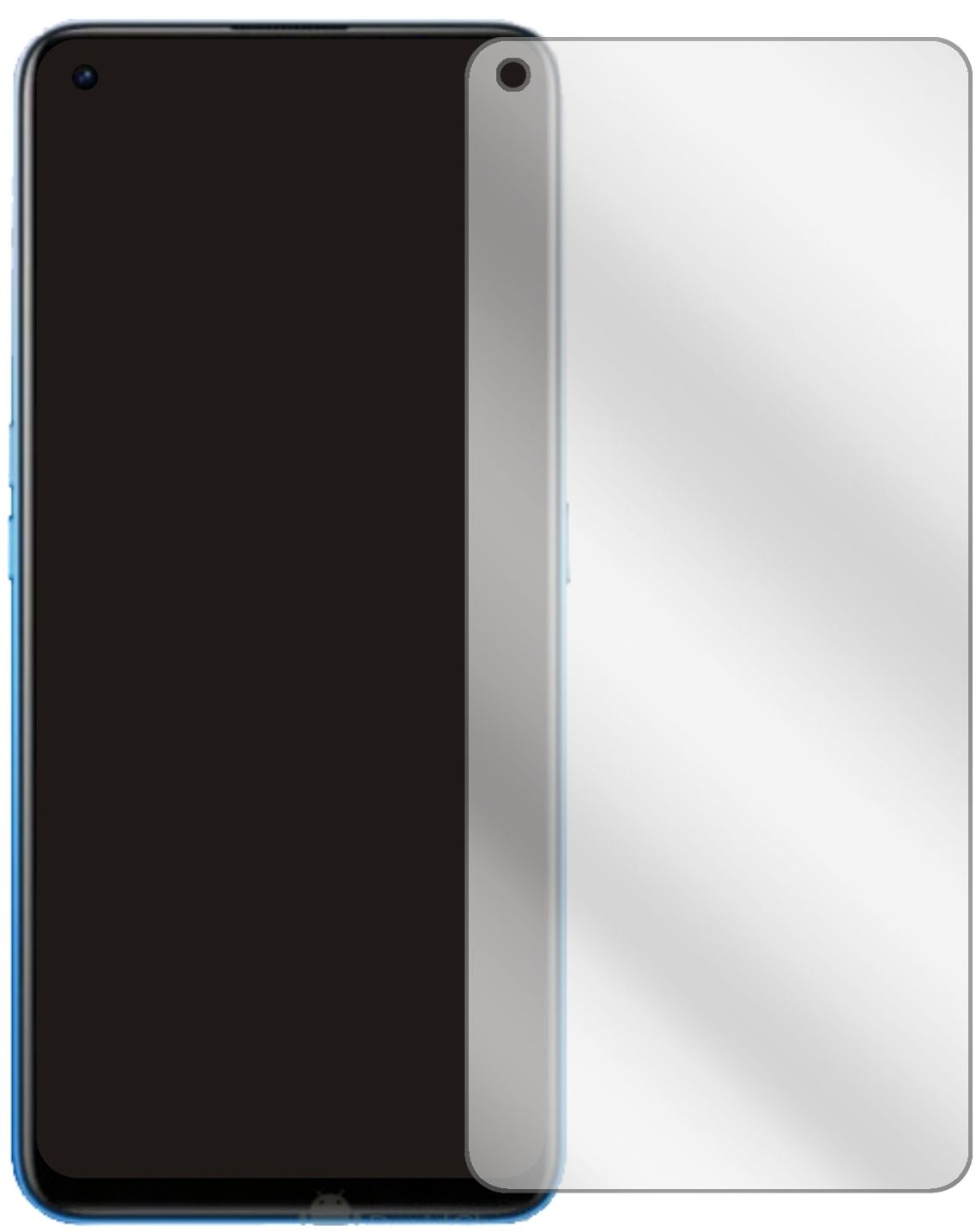 OppoRealme X7 5G mit aufgebrachter dipos Displayschutzfolie, glasklare Darstellung ohne Einschränkungen
