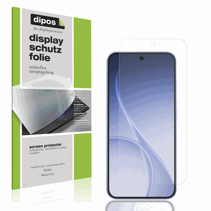 Matte Displayschutzfolie von dipos passend für Oppo Reno15c, präziser Zuschnitt und blasenfrei montiert