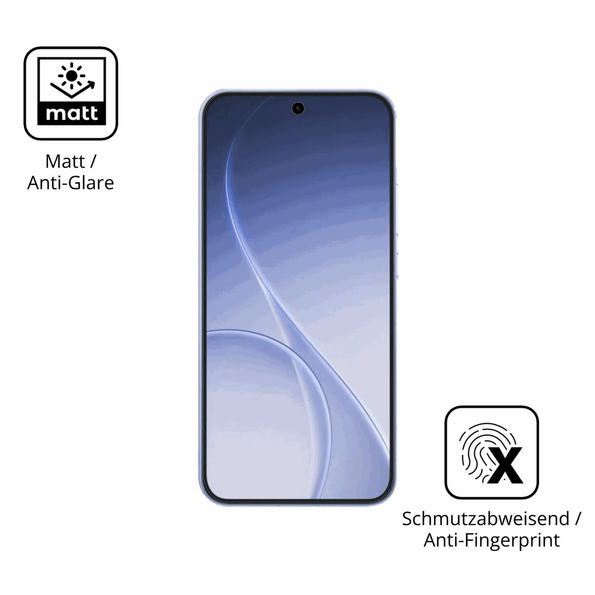 Dünne und entspiegelnde Folie passend zugeschnitten für Oppo Reno15c