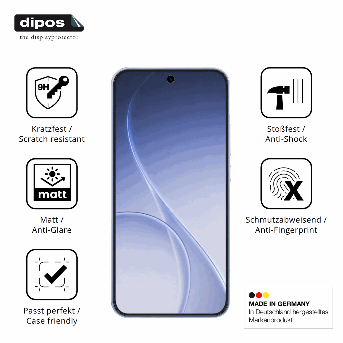 Displayschutz hergestellt in Deutschland, höchste Qualität made in Germany