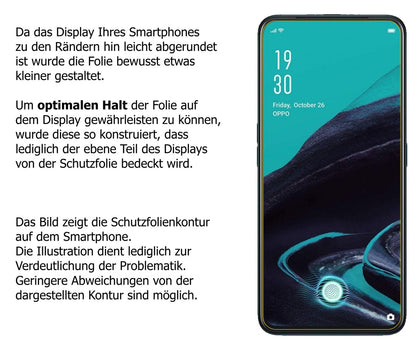 2x Schutzfolie klar für Oppo Reno2 F Display-Schutzfolie