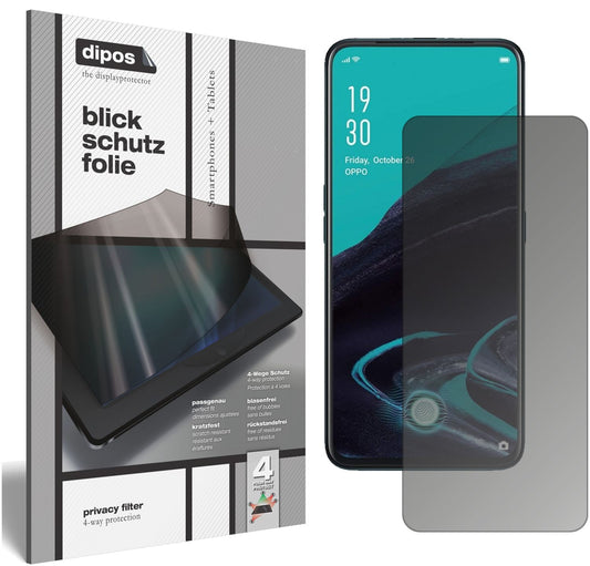 Blickschutzfolie von dipos passend für Oppo Reno2 F, präziser Zuschnitt und blasenfrei montiert