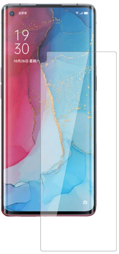 OppoReno3 Pro 5G mit aufgebrachter dipos Flex Schutzfolie, glasklare Darstellung ohne Einschränkungen
