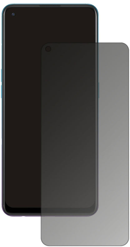 OppoReno5 F mit aufgebrachtem dipos Displayschutz, der seitliche Einblicke blockiert