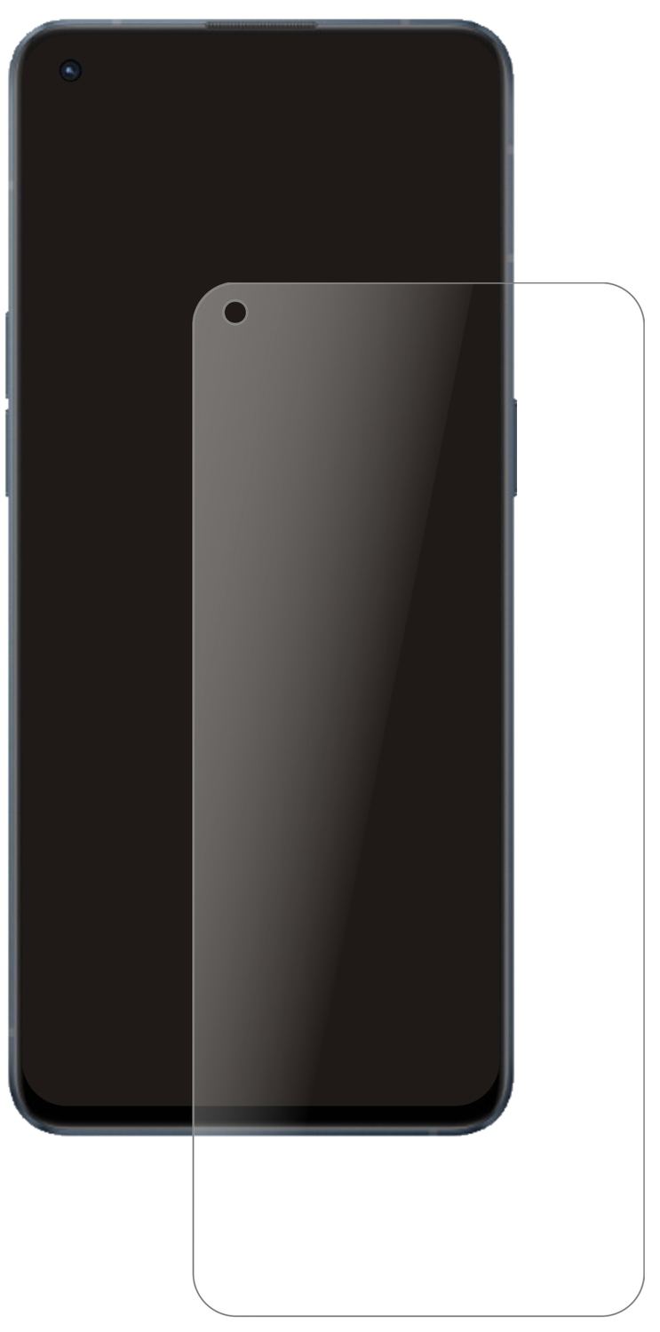 OppoReno6 mit aufgebrachter dipos Panzerfolie, die lästige Fingerabdrücke minimiert